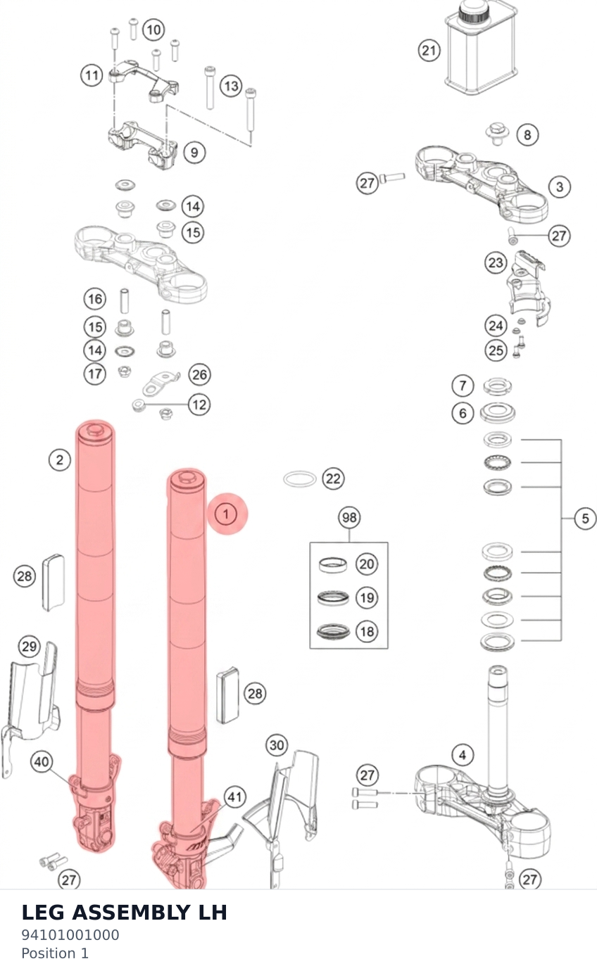 Diagram preview: LEG ASSEMBLY LH (94101001000)