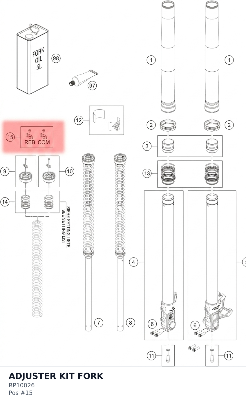 Diagram preview: ADJUSTER KIT FORK (RP10026)