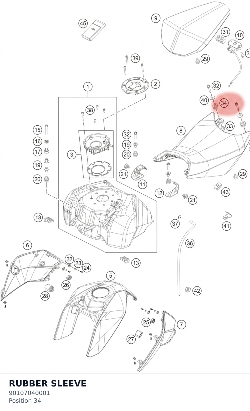 Diagram preview: RUBBER SLEEVE (90107040001)