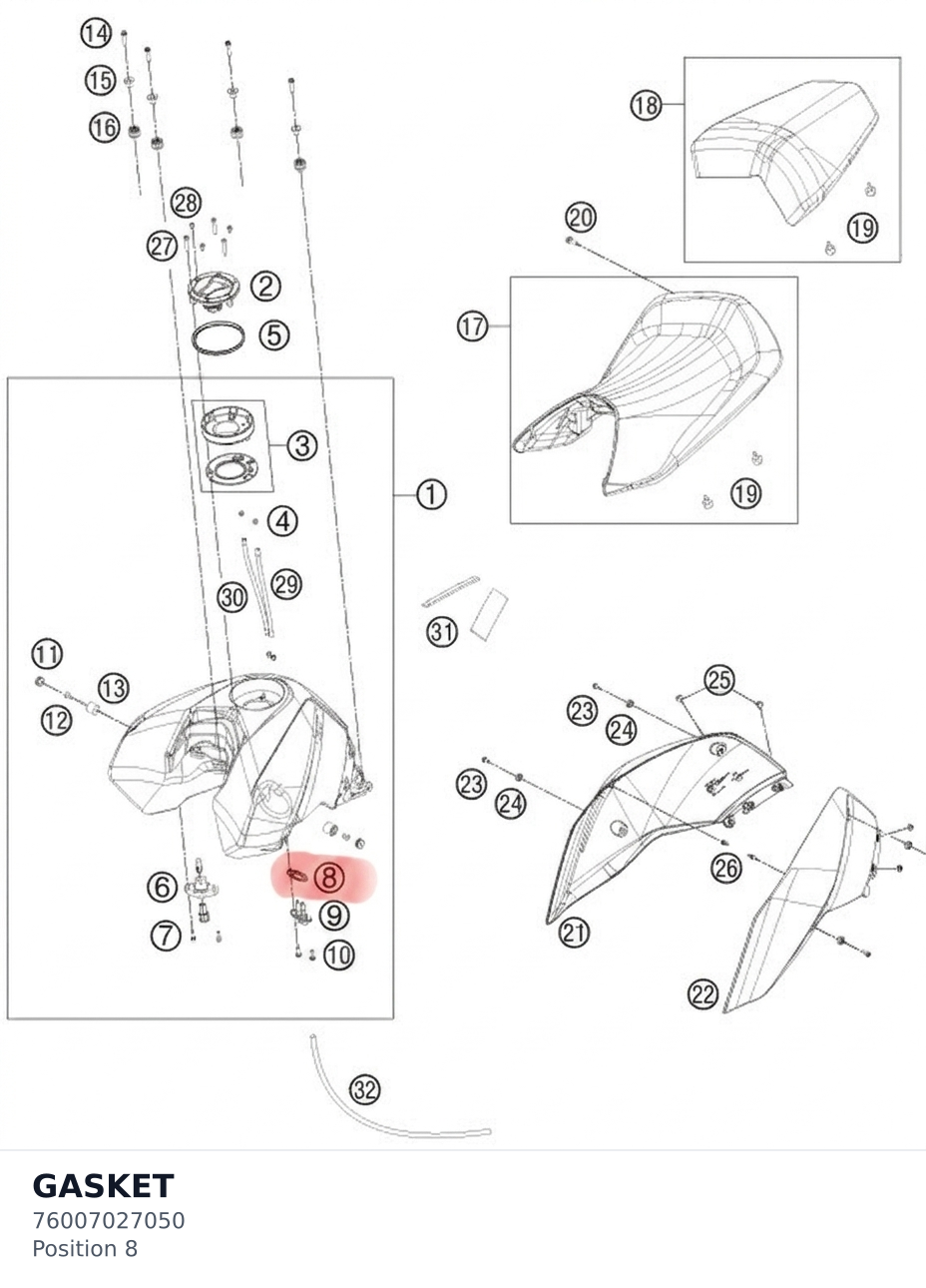 Diagram preview: GASKET (76007027050)