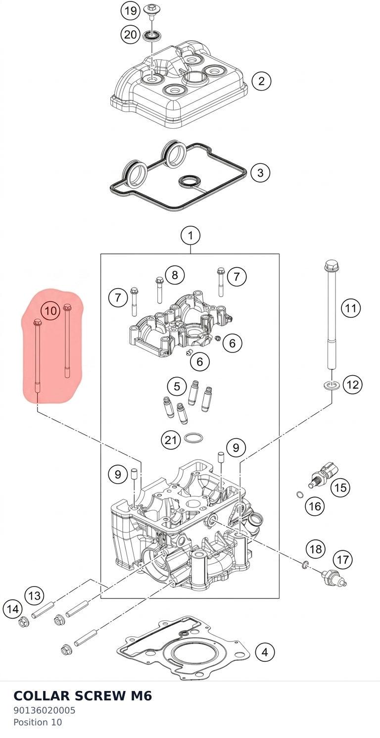 Diagram preview: COLLAR SCREW M6 (90136020005)