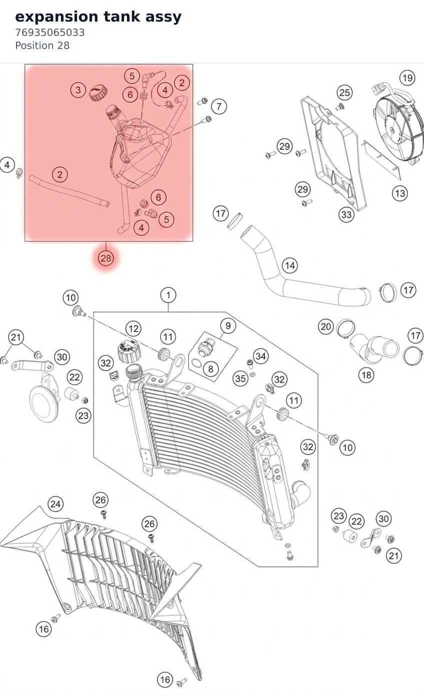Diagram preview: expansion tank assy (76935065033)