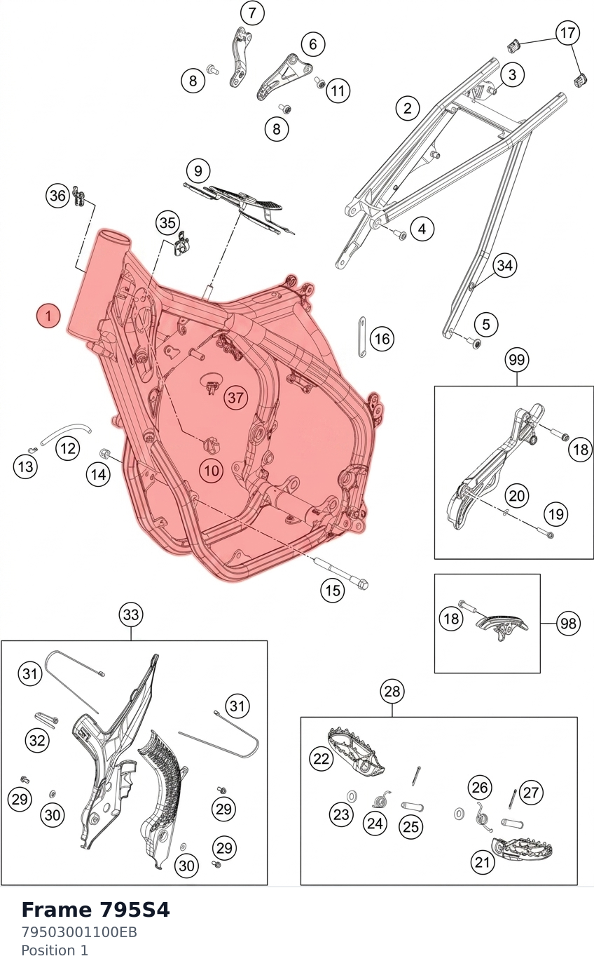 Diagram preview: Frame 795S4 (79503001100EB)