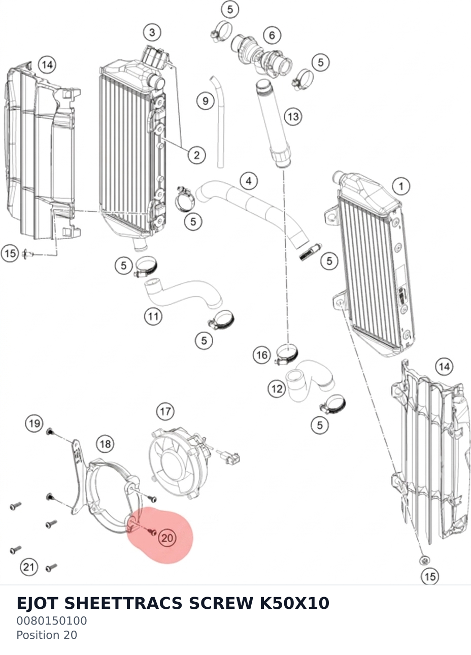 Diagram preview: EJOT SHEETTRACS SCREW K50X10 (0080150100)