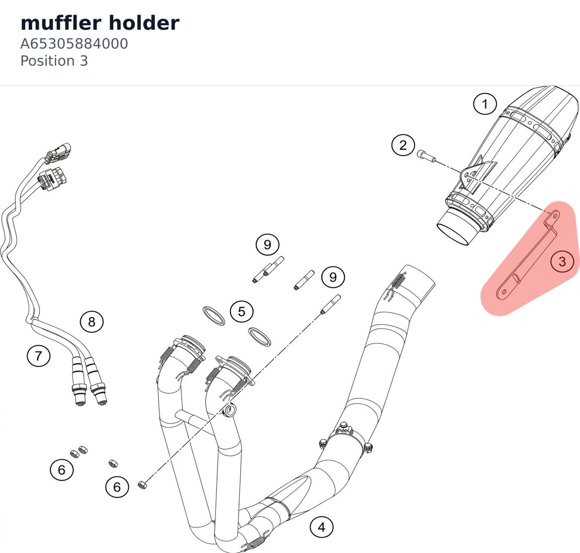 Diagram preview: muffler holder (A65305884000)