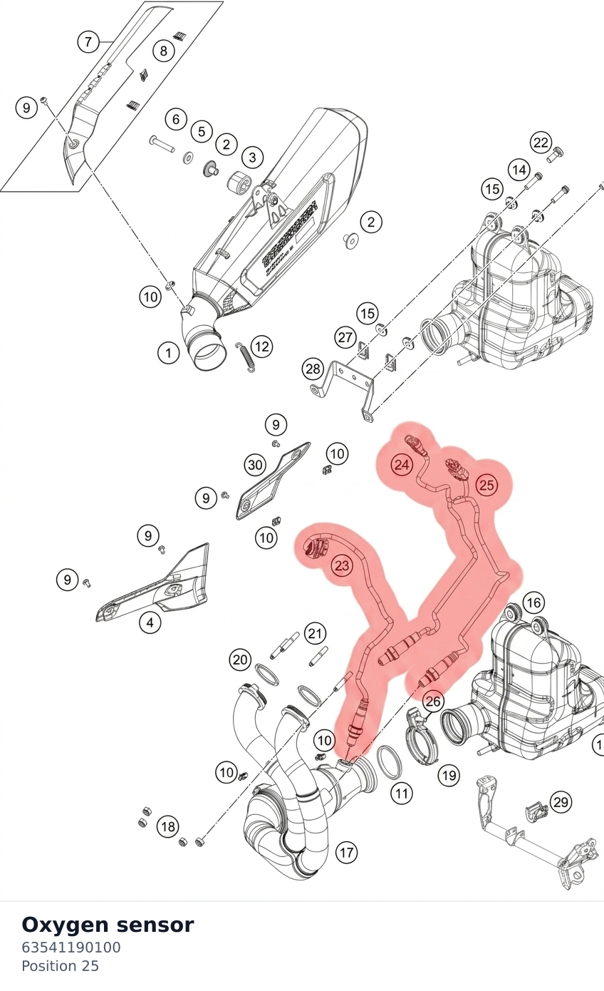 Diagram preview: Oxygen sensor (63541190100)
