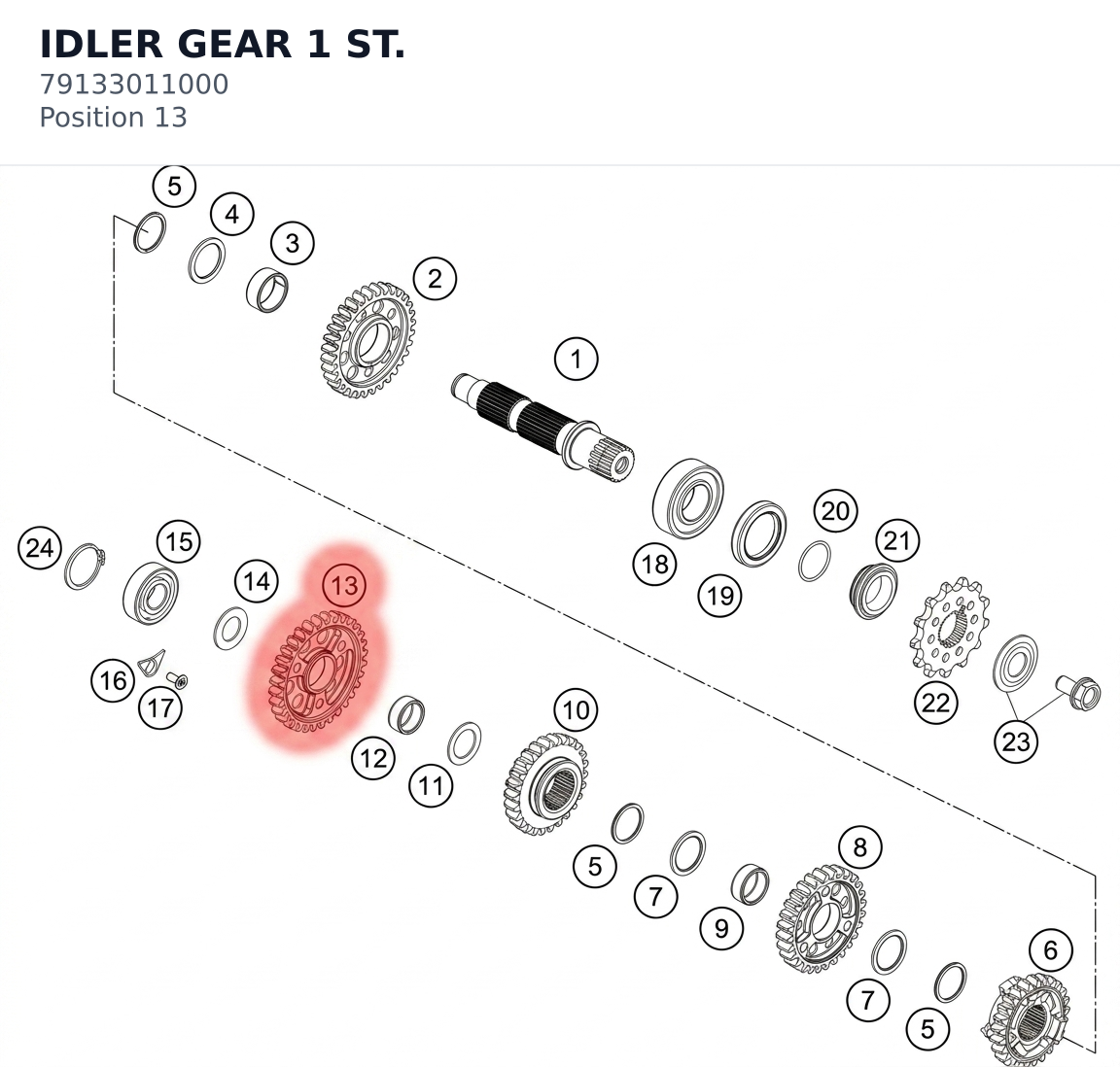 Diagram preview: IDLER GEAR 1 ST. (79133011000)