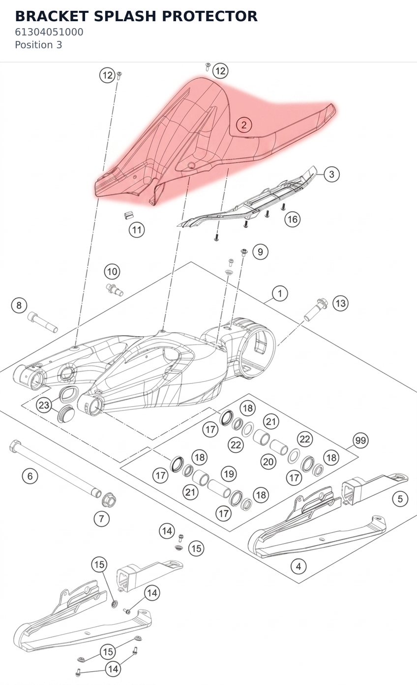 Diagram preview: BRACKET SPLASH PROTECTOR (61304051000)