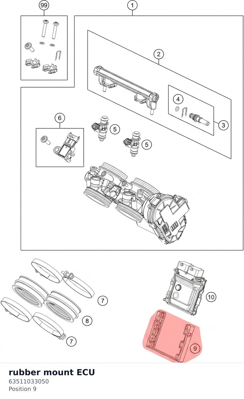 Diagram preview: rubber mount ECU (63511033050)
