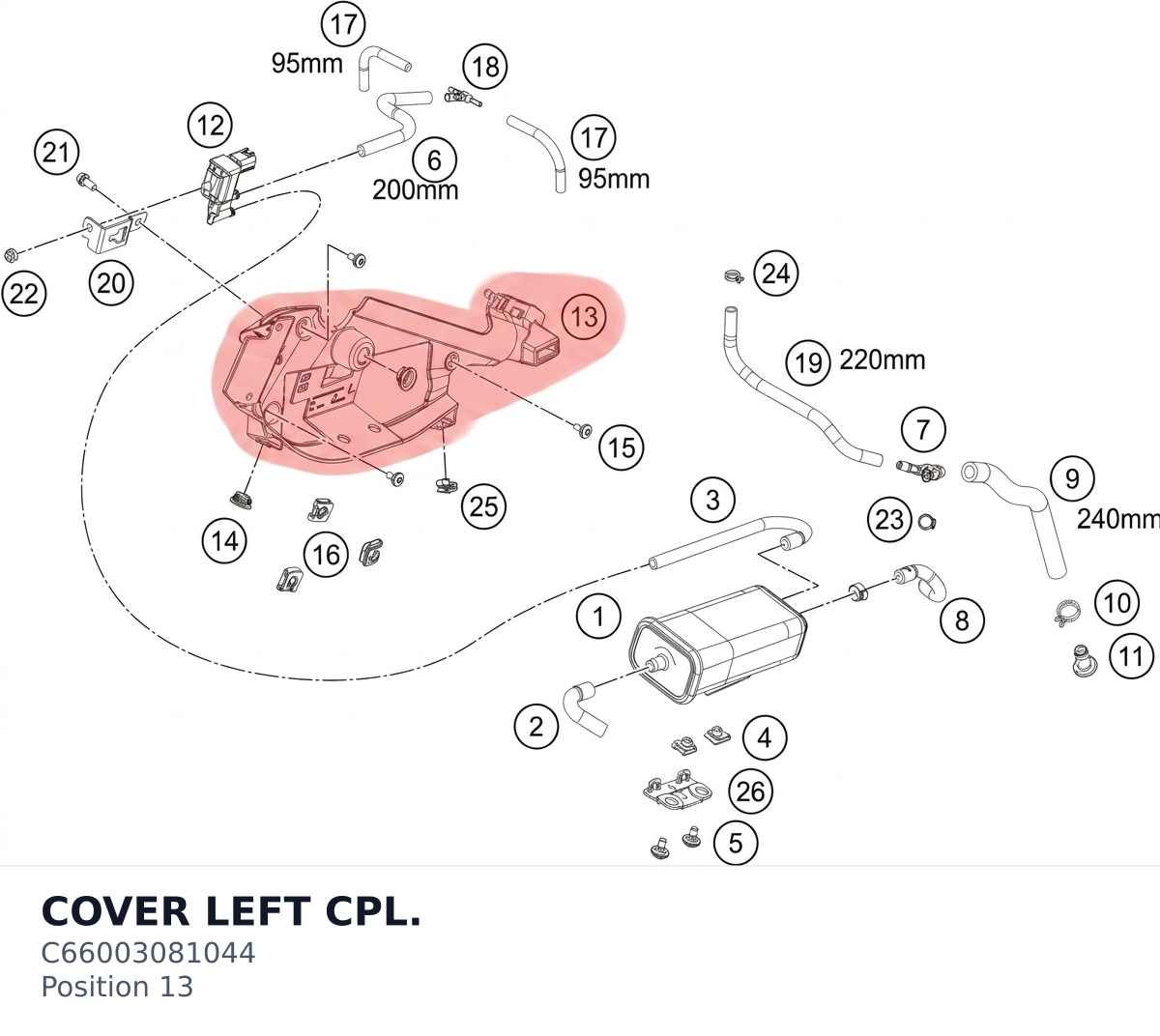 Diagram preview: COVER LEFT CPL. (C66003081044)