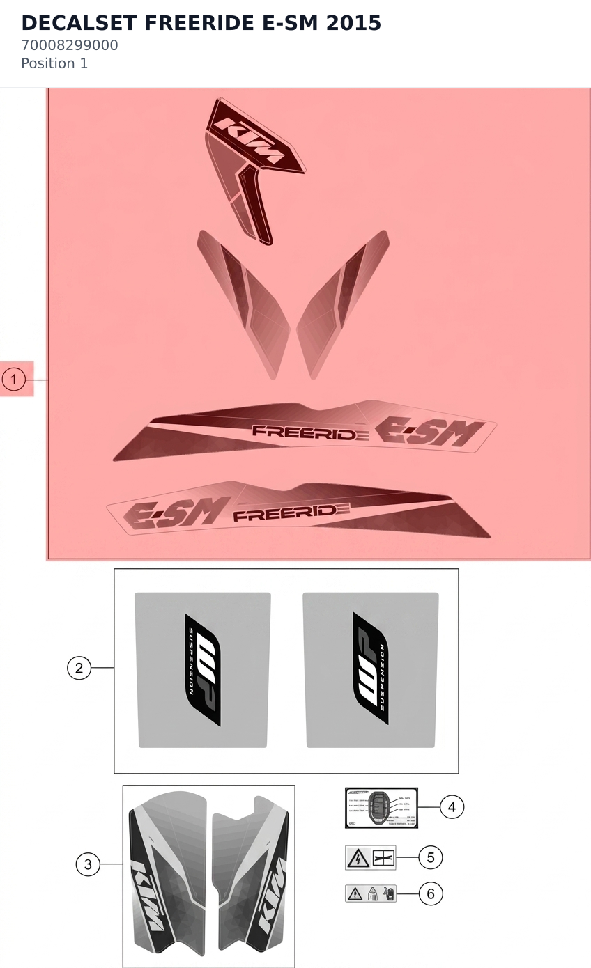 Diagram preview: DECALSET FREERIDE E-SM 2015 (70008299000)