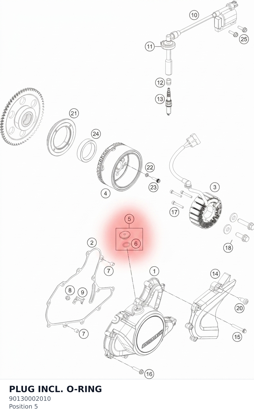 Diagram preview: PLUG INCL. O-RING (90130002010)