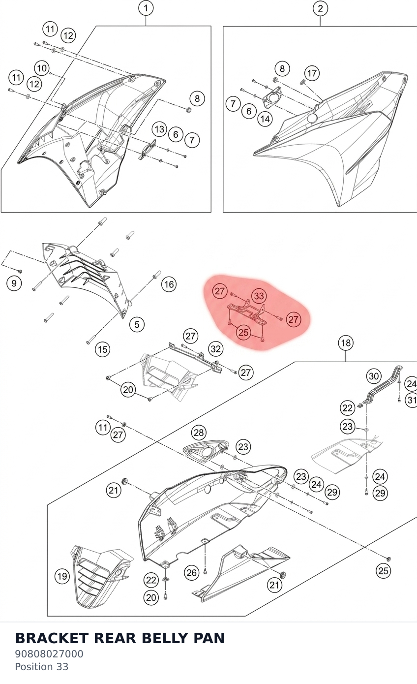 Diagram preview: BRACKET REAR BELLY PAN (90808027000)