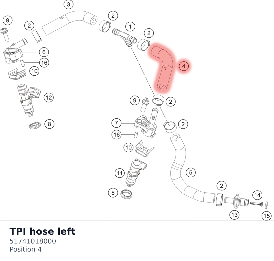 Diagram preview: TPI hose left (51741018000)