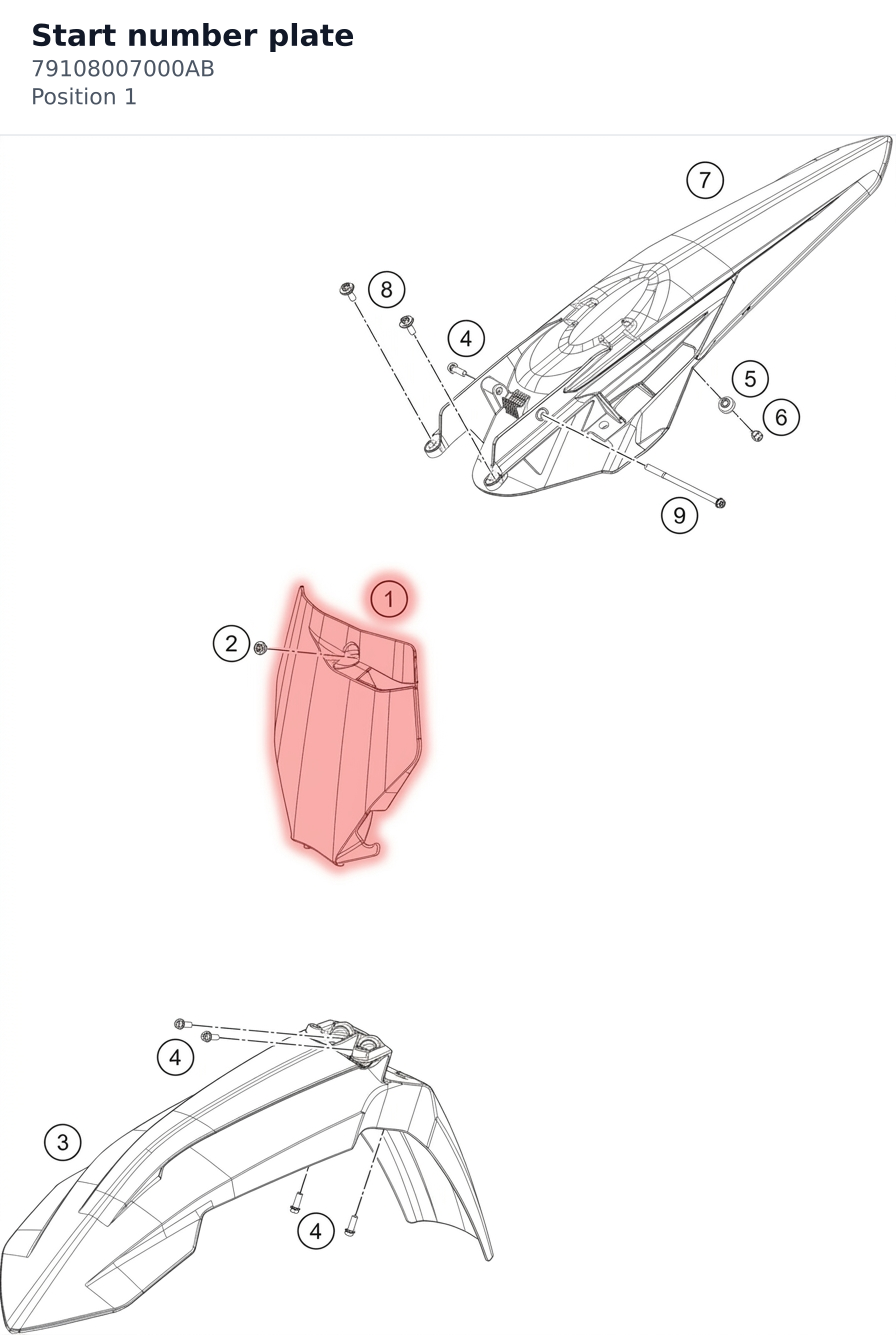 Diagram preview: Start number plate (79108007000AB)