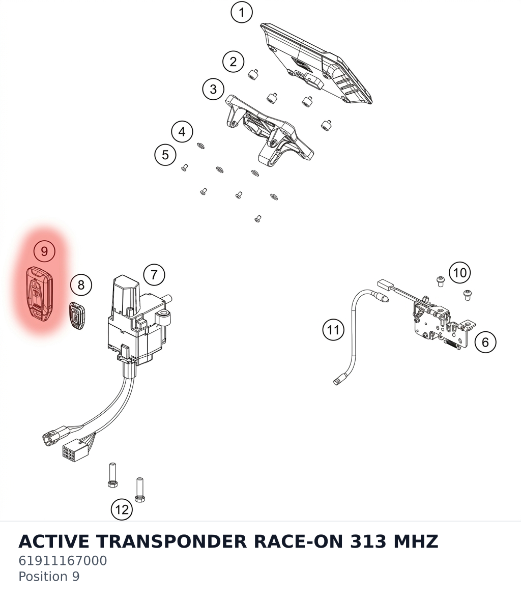 Diagram preview: ACTIVE TRANSPONDER RACE-ON 313 MHZ (61911167000)