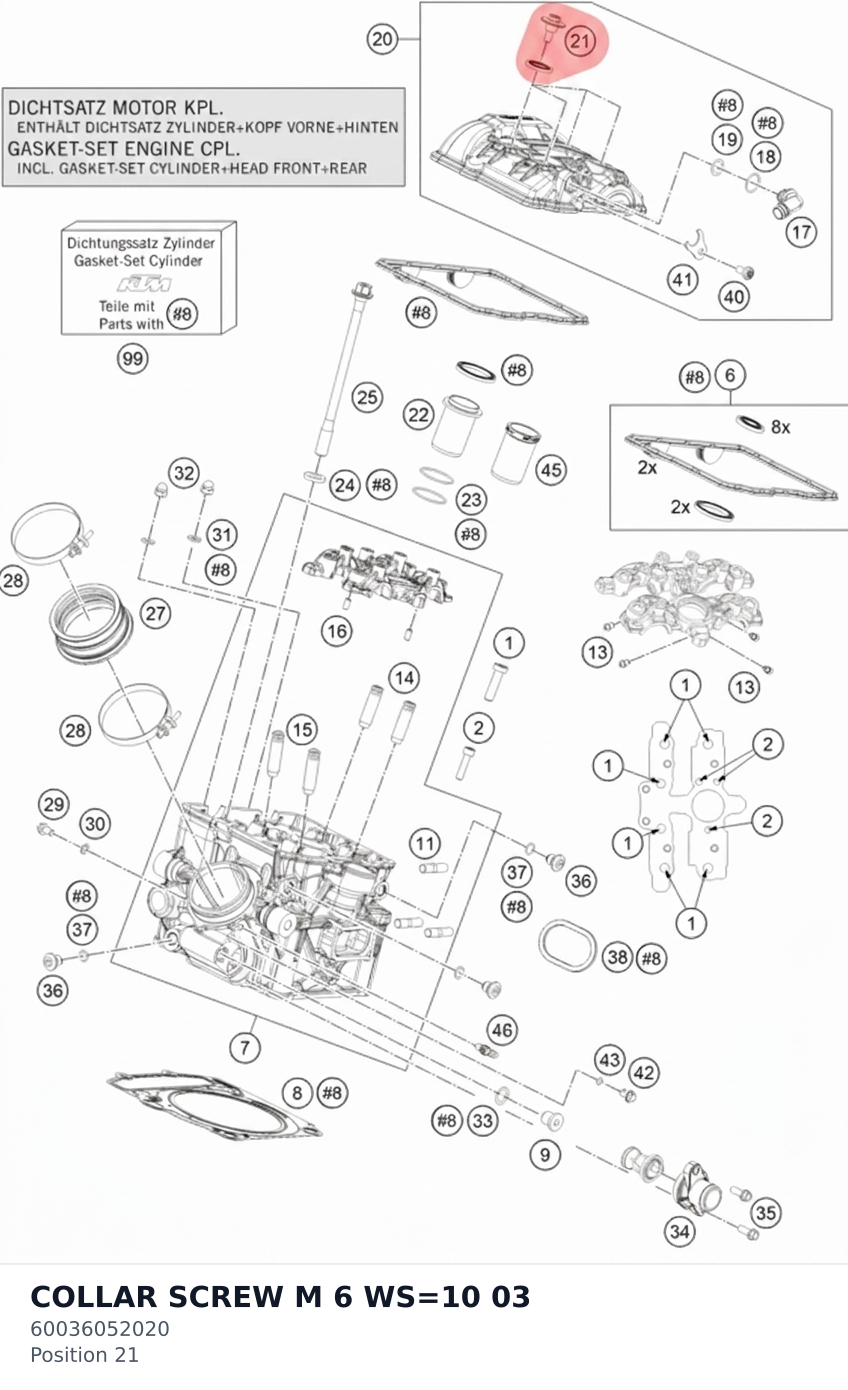 Diagram preview: COLLAR SCREW M 6 WS=10 03 (60036052020)