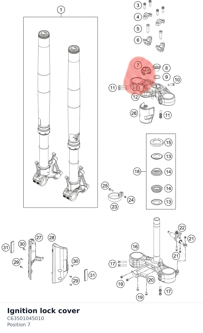 Diagram preview: Ignition lock cover (C63501045010)