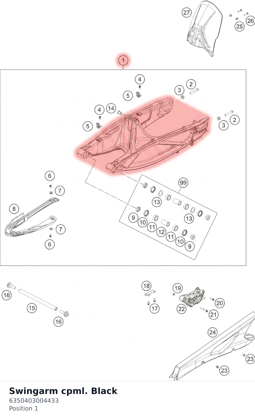 Diagram preview: Swingarm cpml. Black (6350403004433)