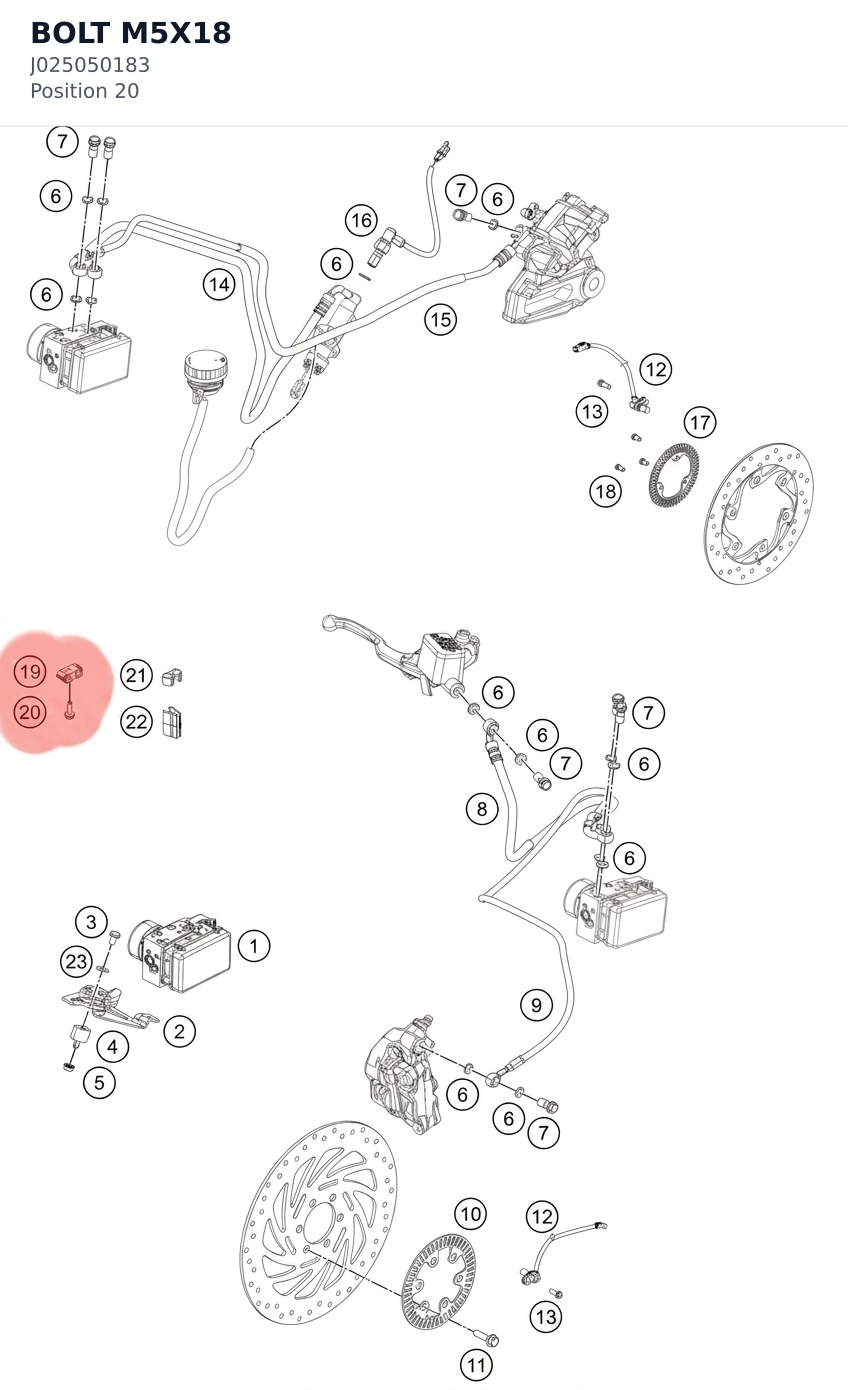 Diagram preview: BOLT M5X18 (J025050183)