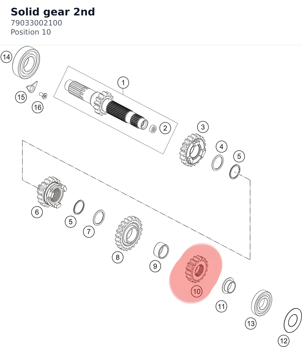 Diagram preview: Solid gear 2nd (79033002100)