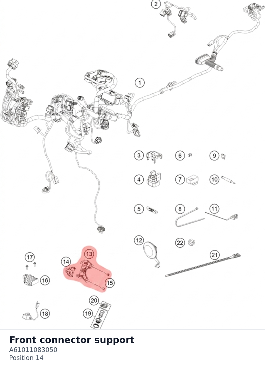 Diagram preview: Front connector support (A61011083050)