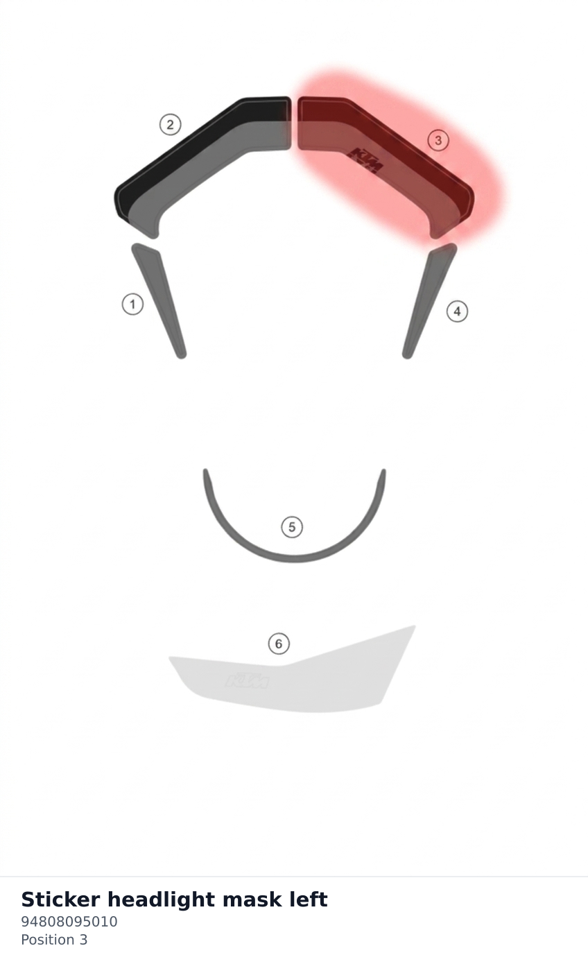 Diagram preview: Sticker headlight mask left (94808095010)