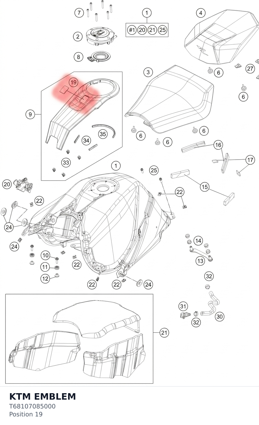 Diagram preview: KTM EMBLEM (T68107085000)