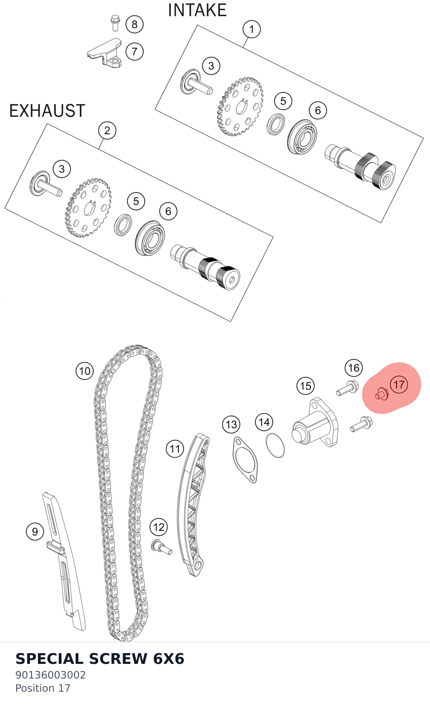 Diagram preview: SPECIAL SCREW 6X6 (90136003002)