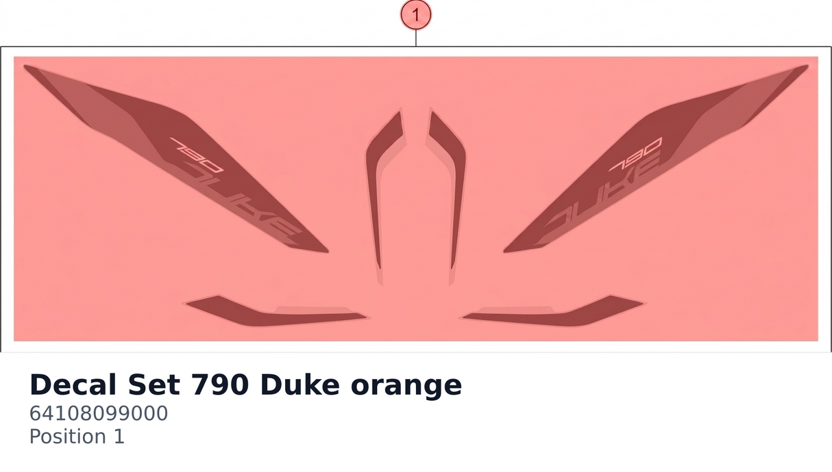 Diagram preview: Decal Set 790 Duke orange (64108099000)