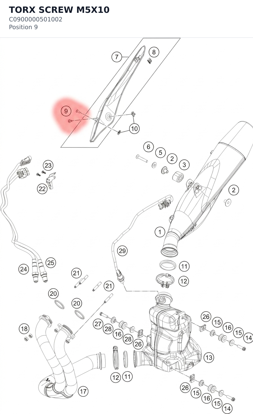 Diagram preview: TORX SCREW M5X10 (C0900000501002)