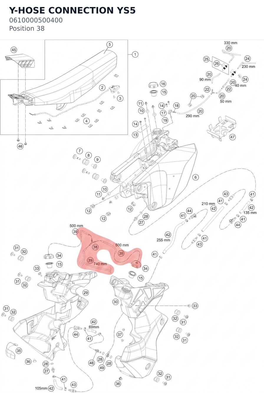 Diagram preview: Y-HOSE CONNECTION YS5 (0610000500400)