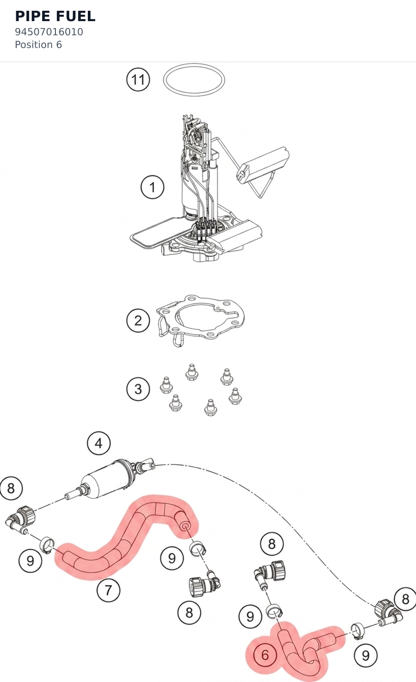 Diagram preview: PIPE FUEL (94507016010)