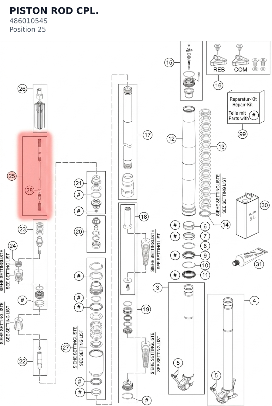 Diagram preview: PISTON ROD CPL. (48601054S)
