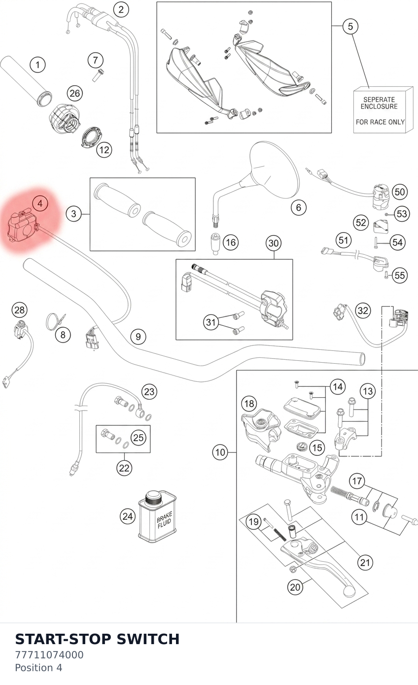 Diagram preview: START-STOP SWITCH (77711074000)