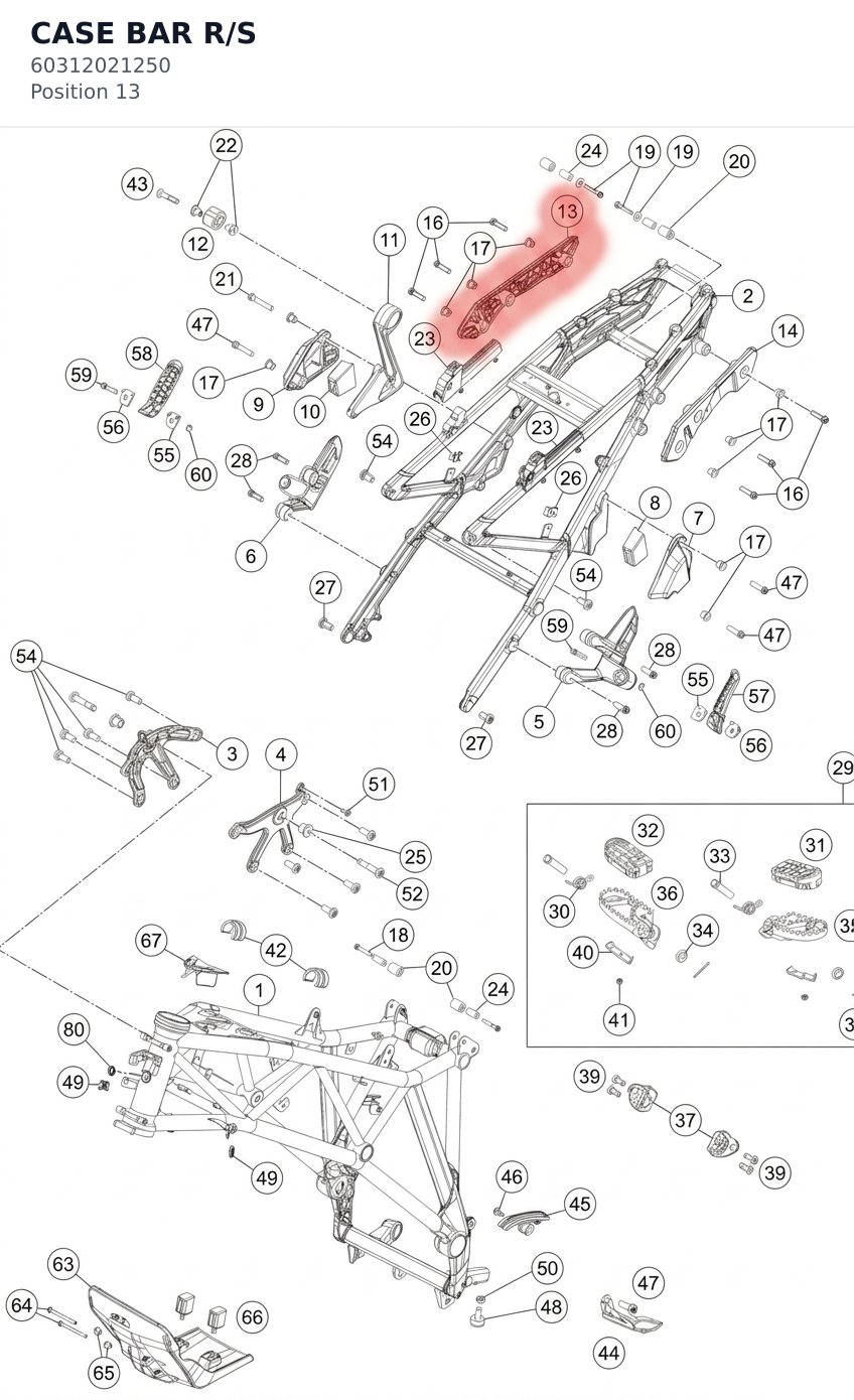 Diagram preview: CASE BAR R/S (60312021250)