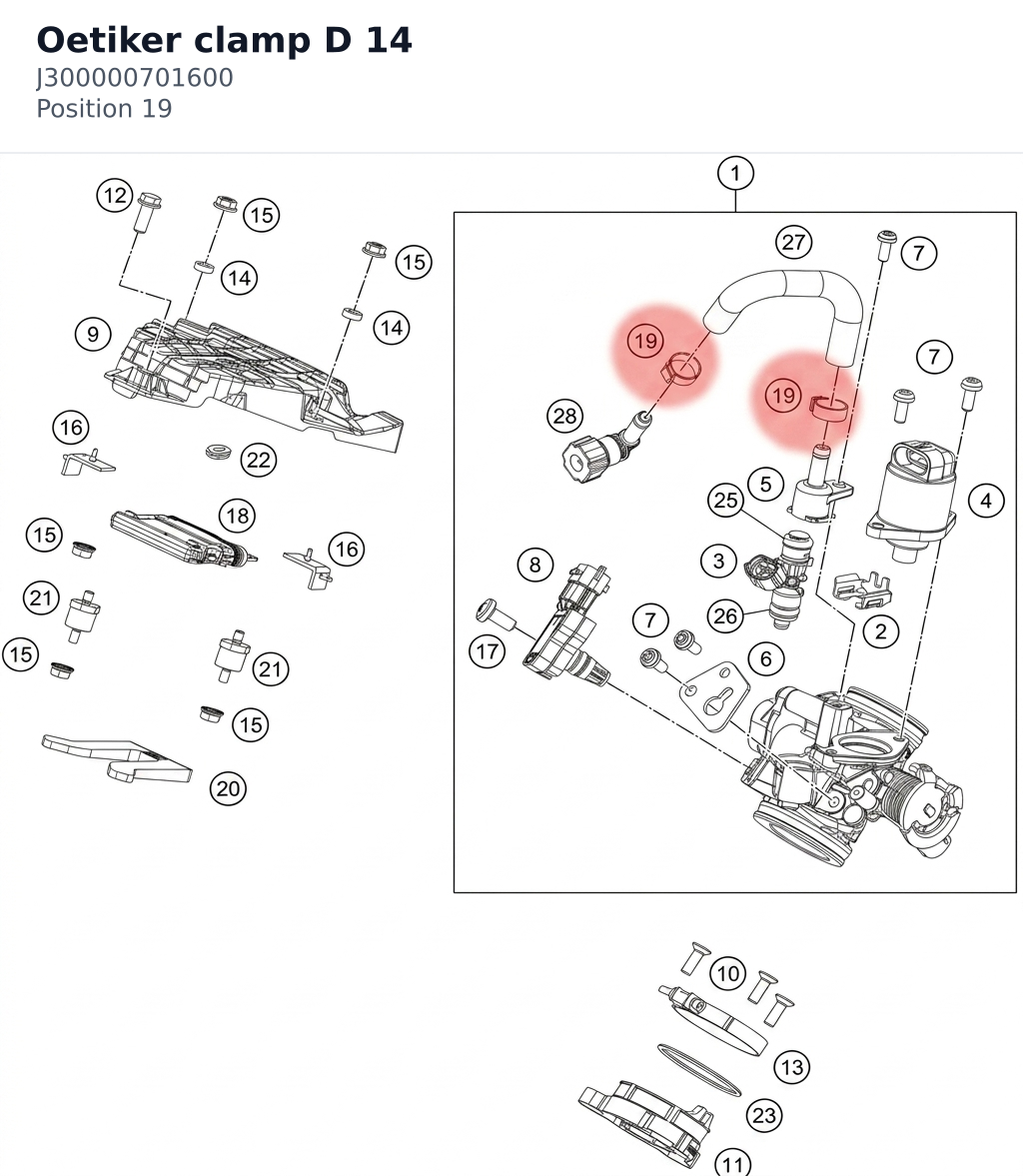 Diagram preview: Oetiker clamp D 14 (J300000701600)