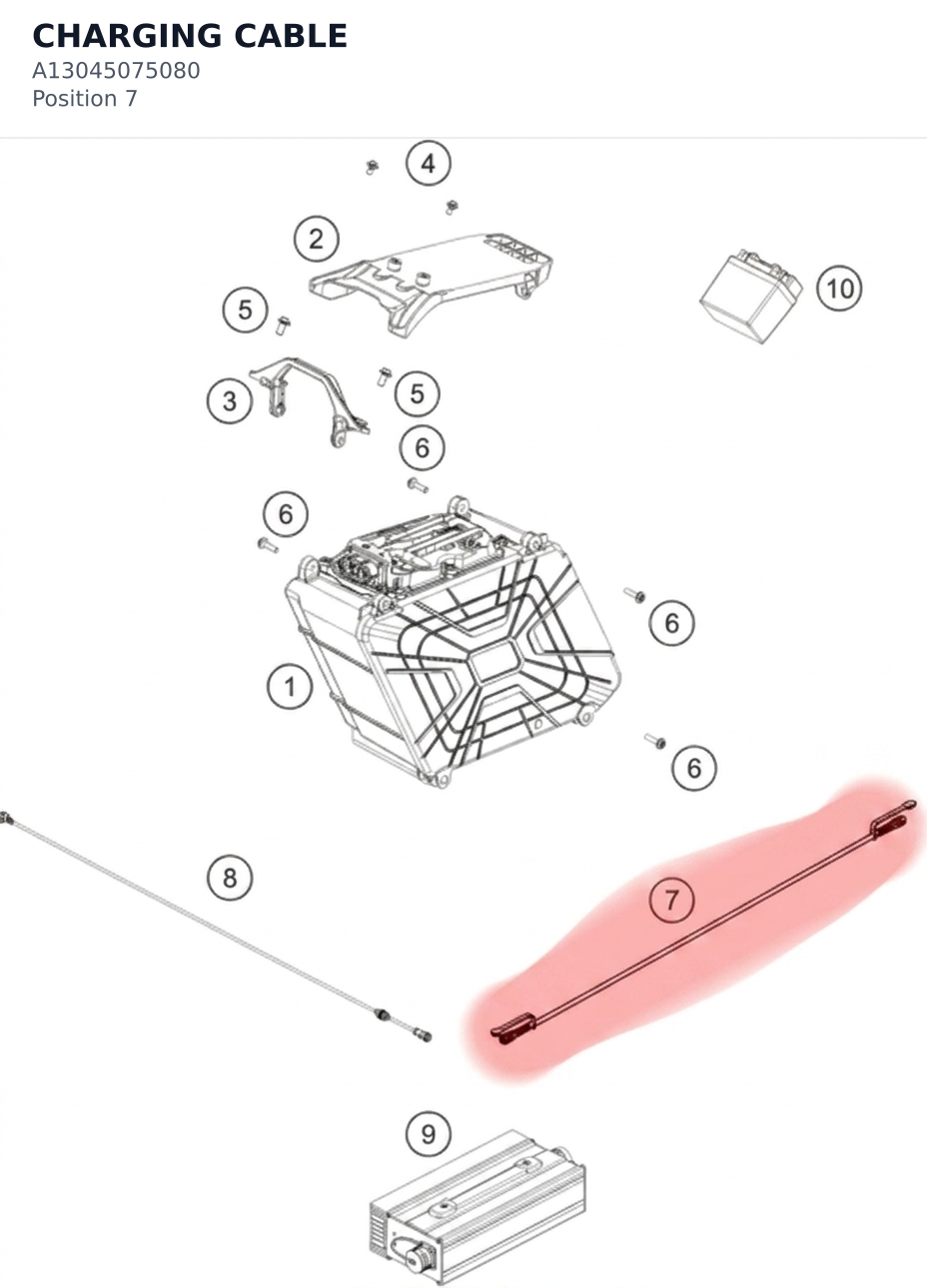 Diagram preview: CHARGING CABLE (A13045075080)