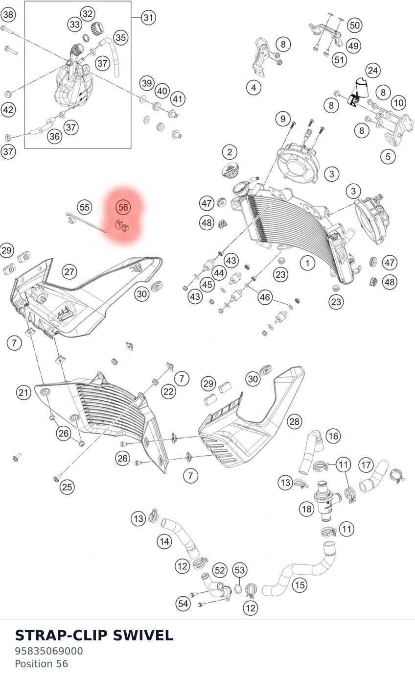 Diagram preview: STRAP-CLIP SWIVEL (95835069000)