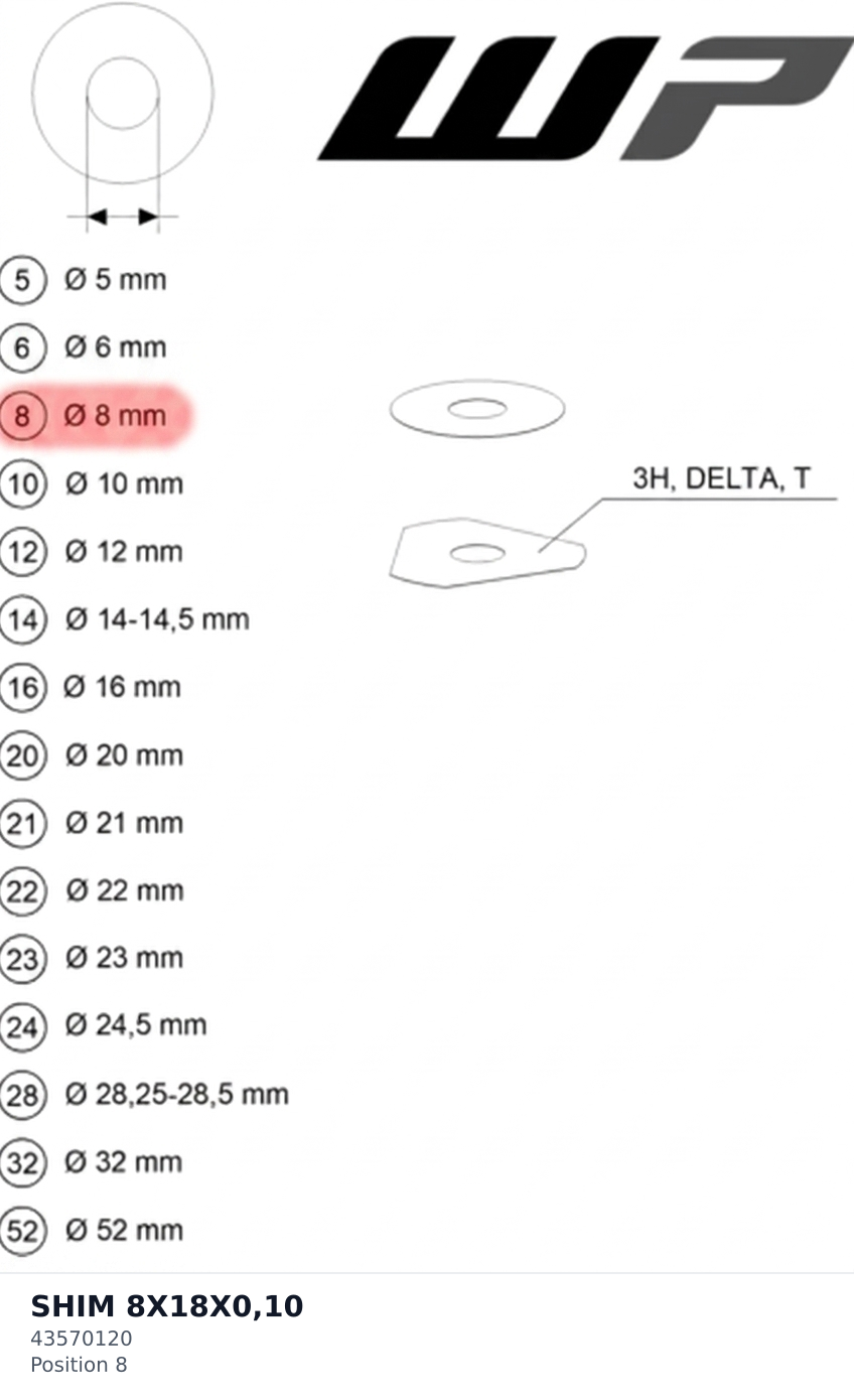 Diagram preview: SHIM 8X18X0,10 (43570120)