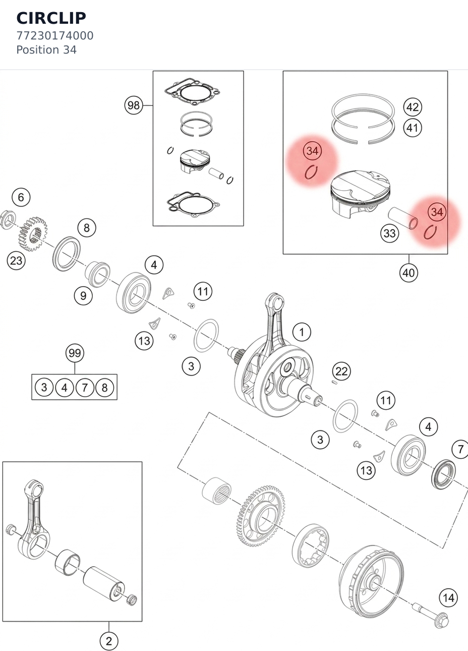 Diagram preview: CIRCLIP (77230174000)
