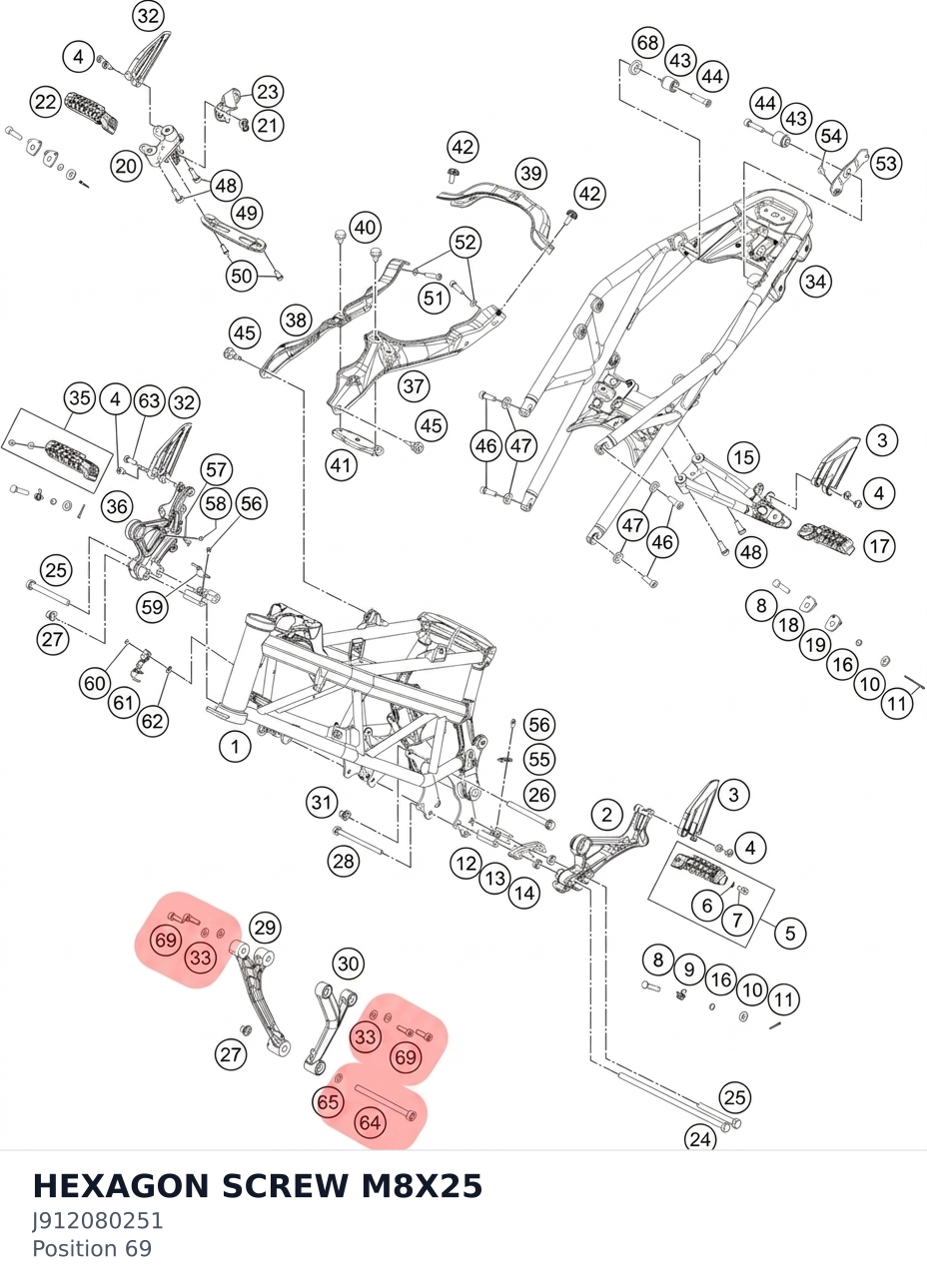 Diagram preview: HEXAGON SCREW M8X25 (J912080251)