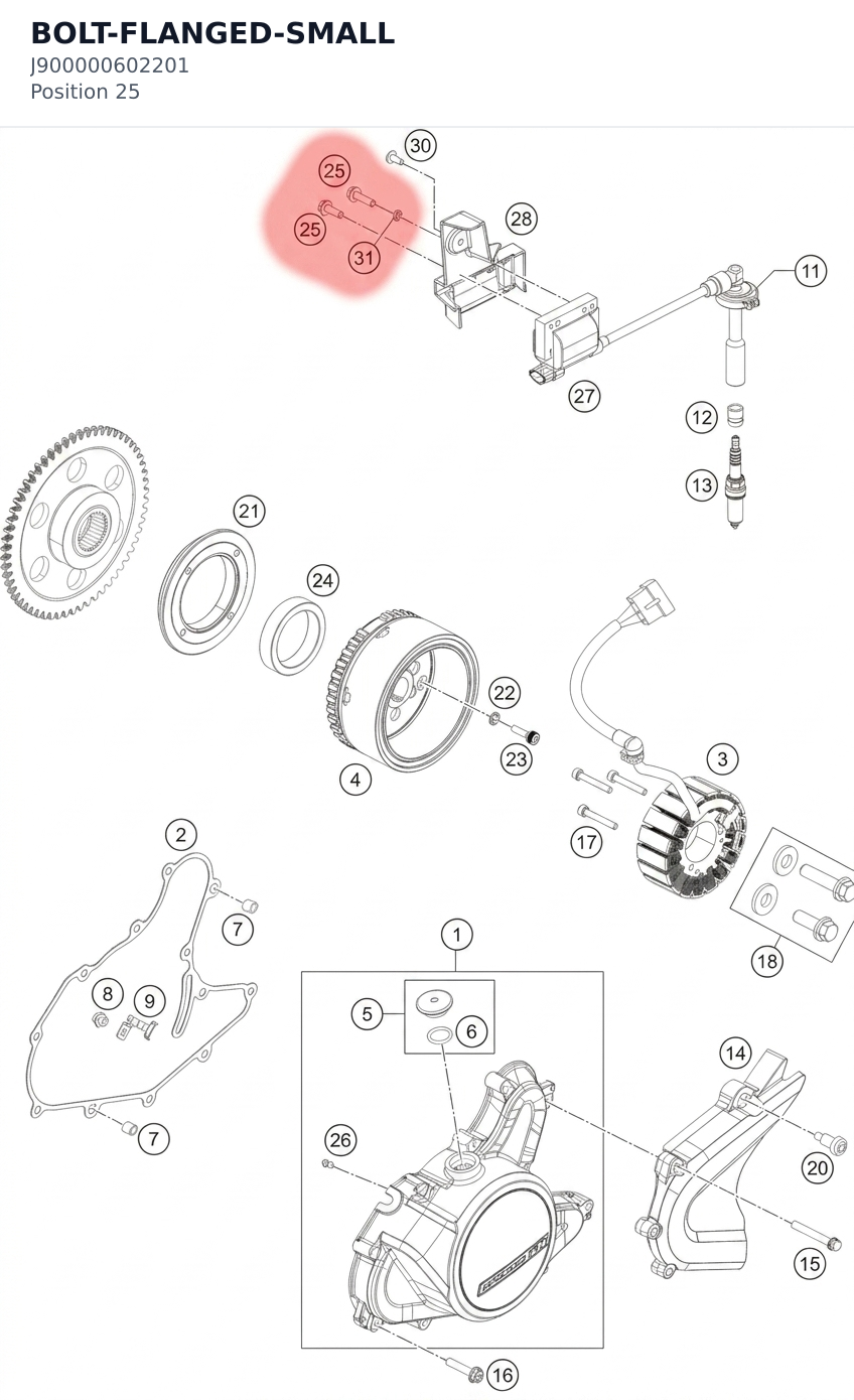 Diagram preview: BOLT-FLANGED-SMALL (J900000602201)