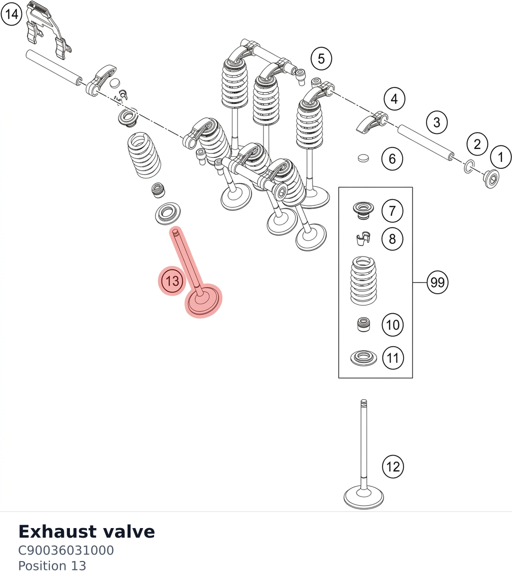 Diagram preview: Exhaust valve (C90036031000)