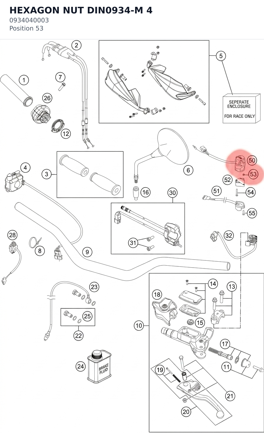 Diagram preview: HEXAGON NUT DIN0934-M 4 (0934040003)