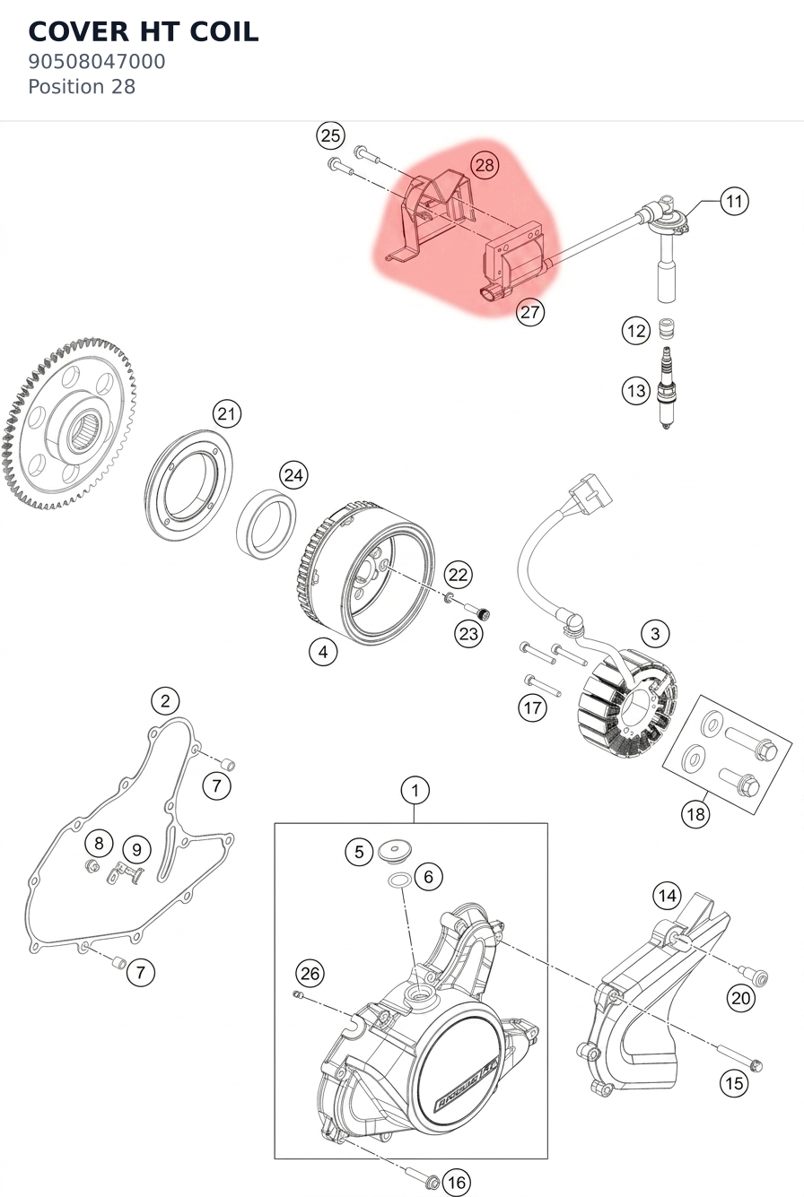 Diagram preview: COVER HT COIL (90508047000)