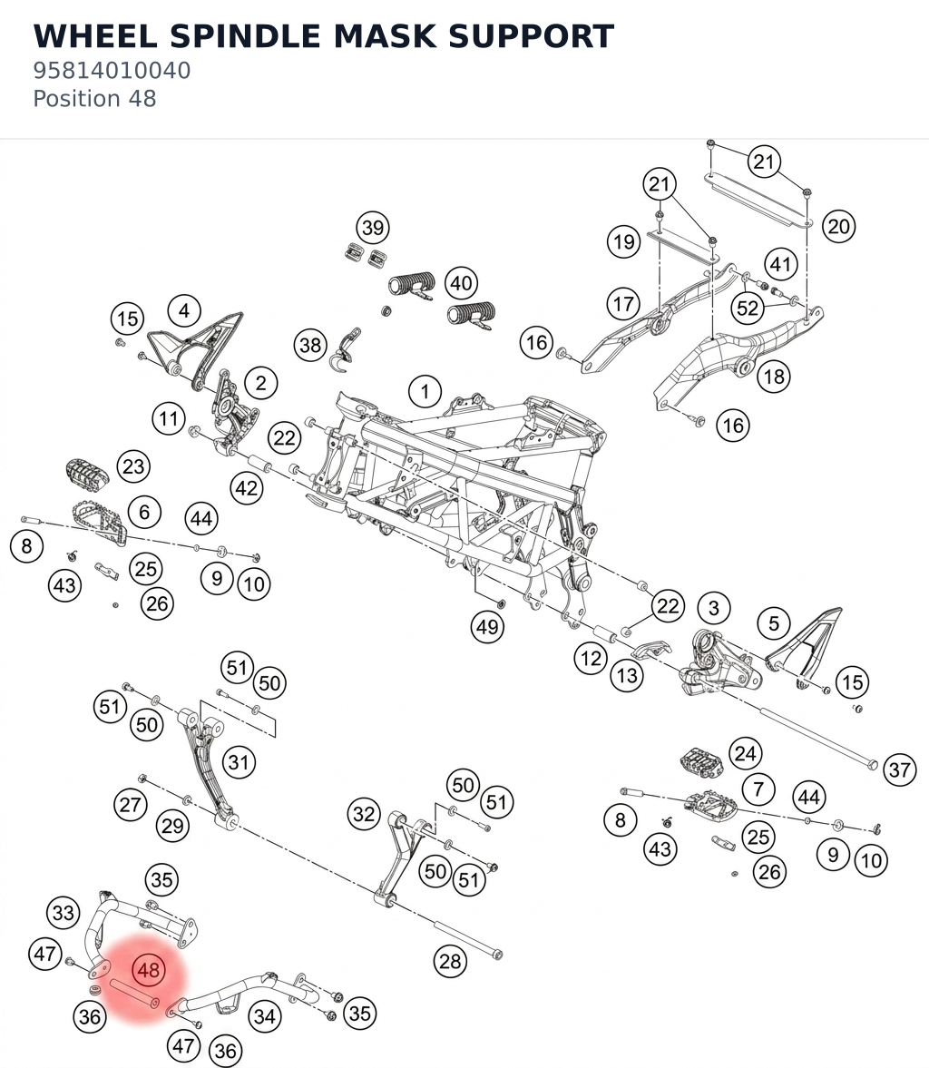 Diagram preview: WHEEL SPINDLE MASK SUPPORT (95814010040)