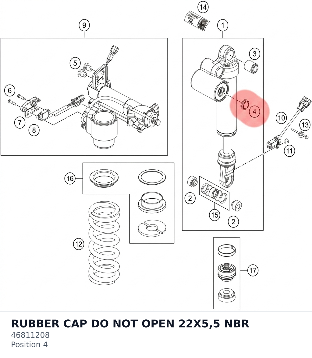 Diagram preview: RUBBER CAP DO NOT OPEN 22X5,5 NBR (46811208)