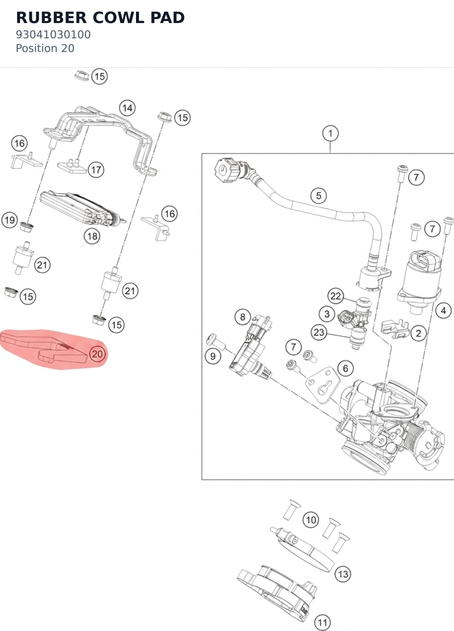 Diagram preview: RUBBER COWL PAD (93041030100)