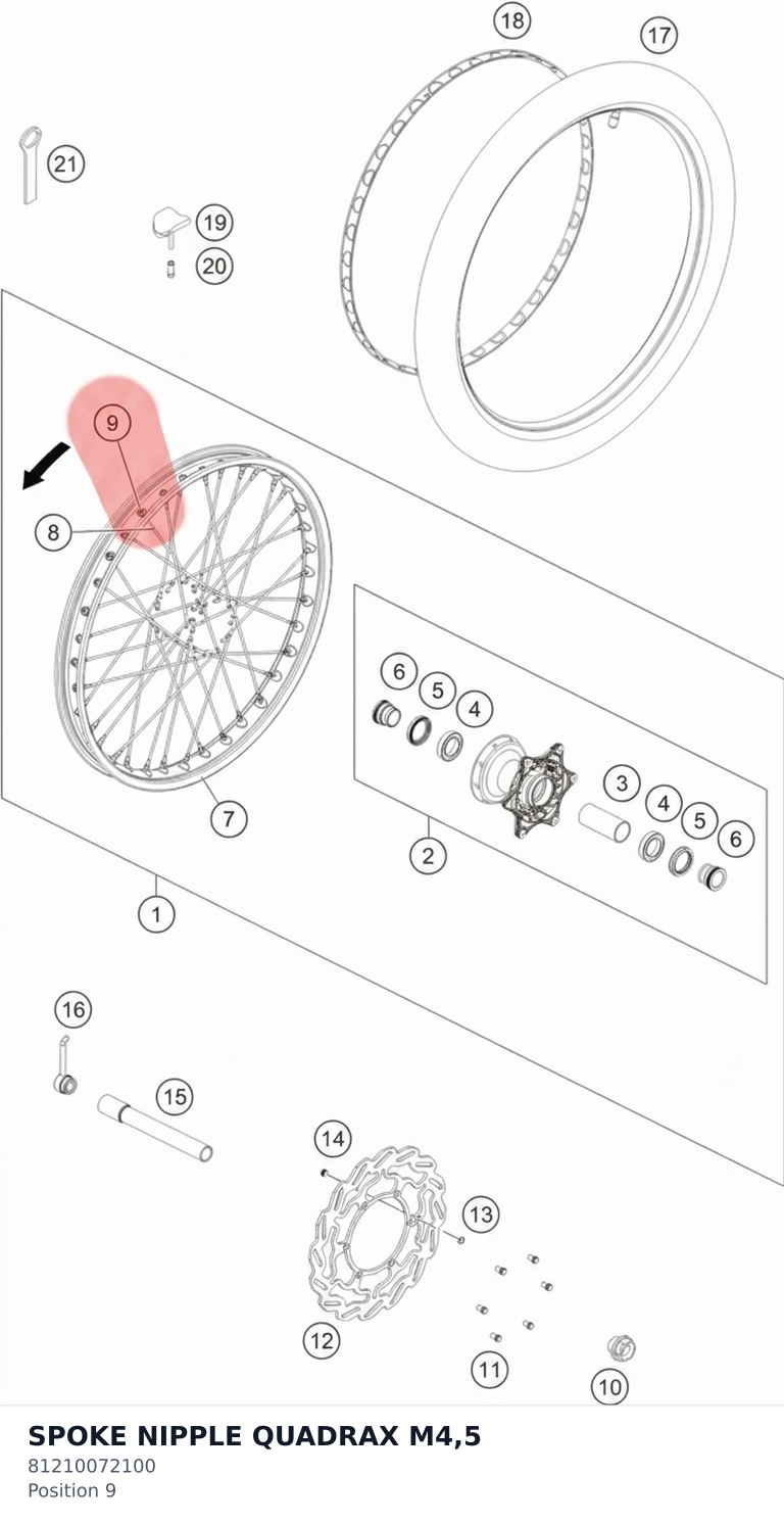 Diagram preview: SPOKE NIPPLE QUADRAX M4,5 (81210072100)